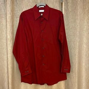 Vanheusen Maroon Button Up Dress Shirt size 16
